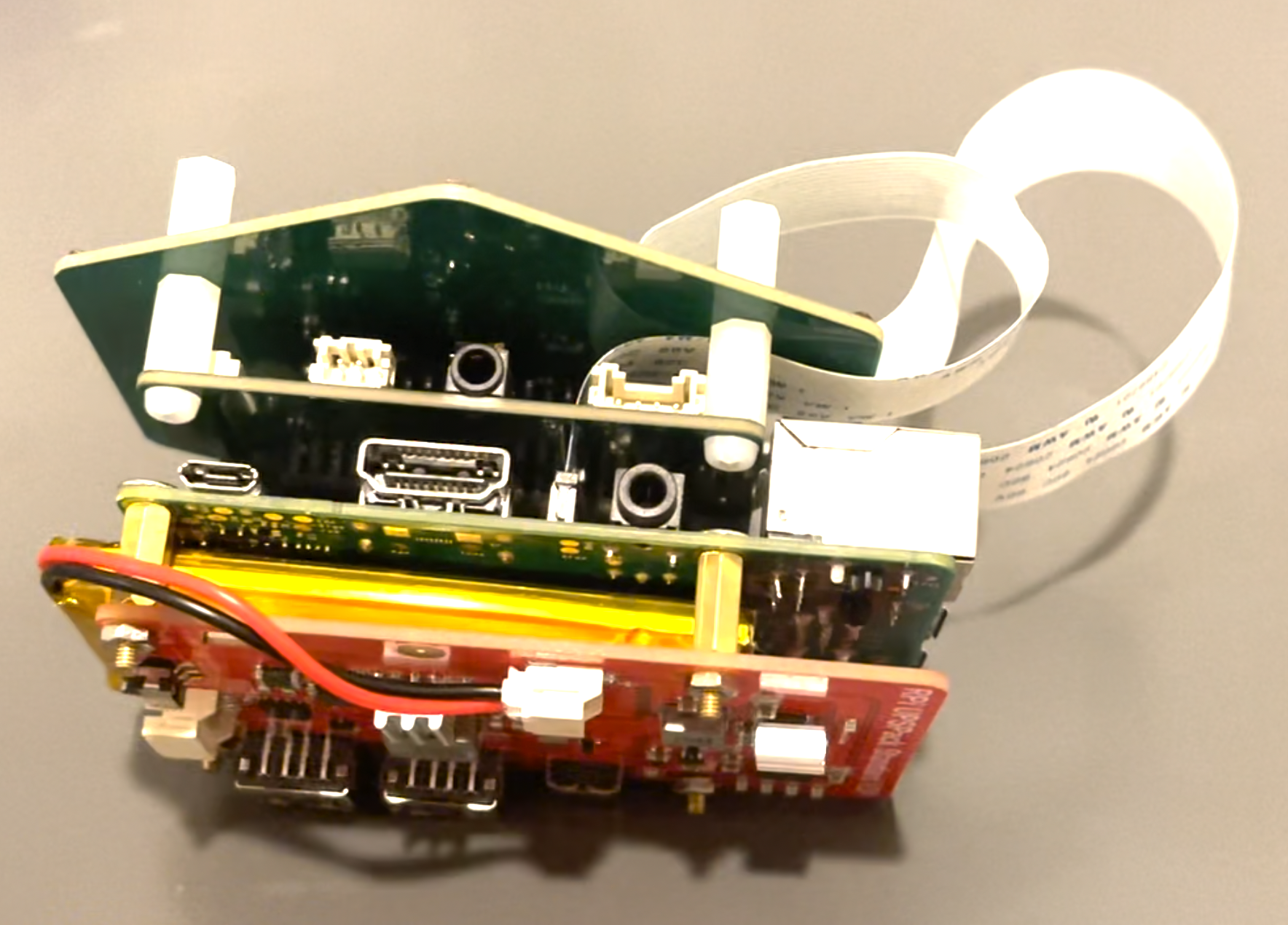 Side view of device
